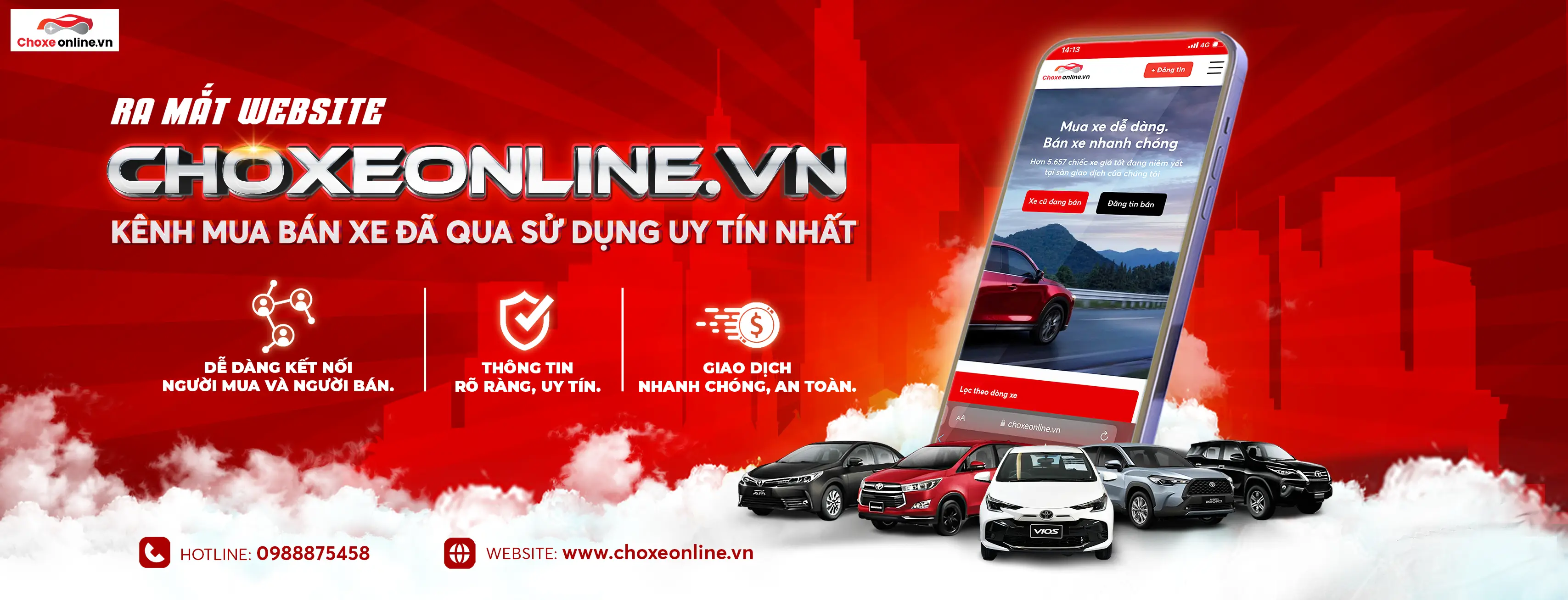 Ra mắt Choxeonline.vn - Kênh mua bán xe đã qua sử dụng uy tín nhất!